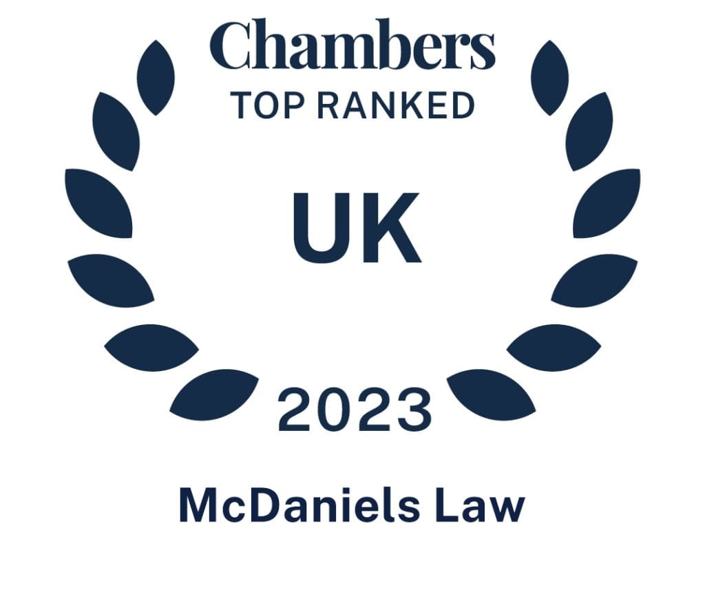 Chambers Top Ranked UK 2023 McDaniels Law