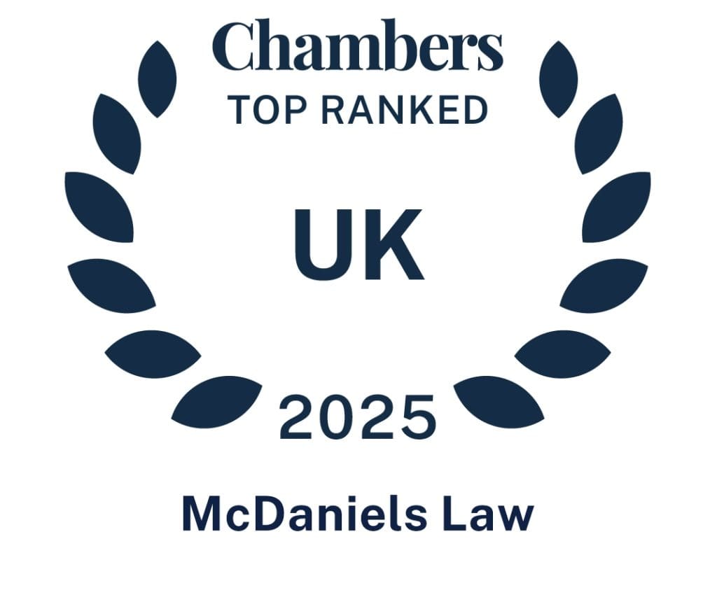 Chambers Top Ranked UK 2025 McDaniels Law